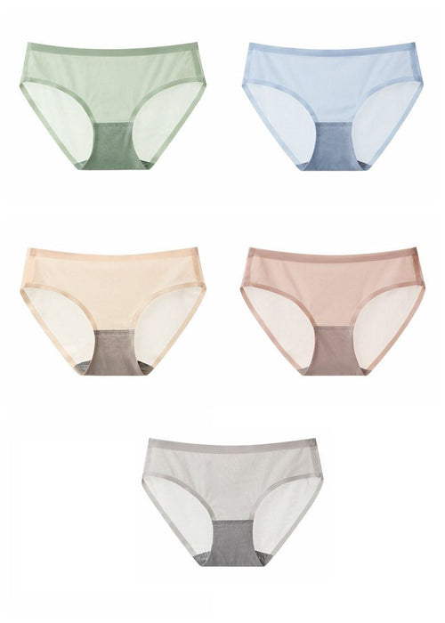 FINAL SALE - 5 PACK- Ultra Thin Ice Silk Panties for Women - JEWYEE 1190