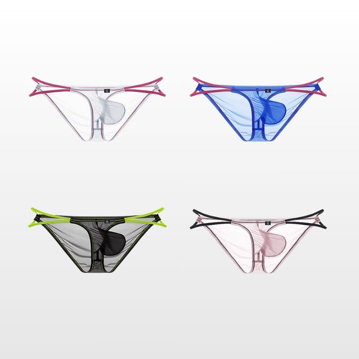 4-Pack Men’s Ultra-Thin Ice Silk Bikini Briefs - JEWYEE AY 891