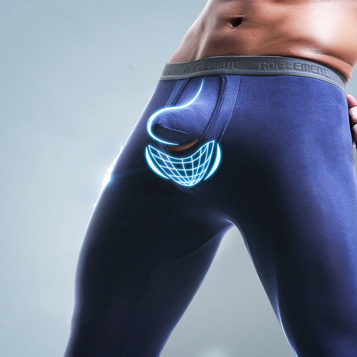 FINAL SALE - Downward Dual-Pouch Long Johns for Men JEWYEE KM092