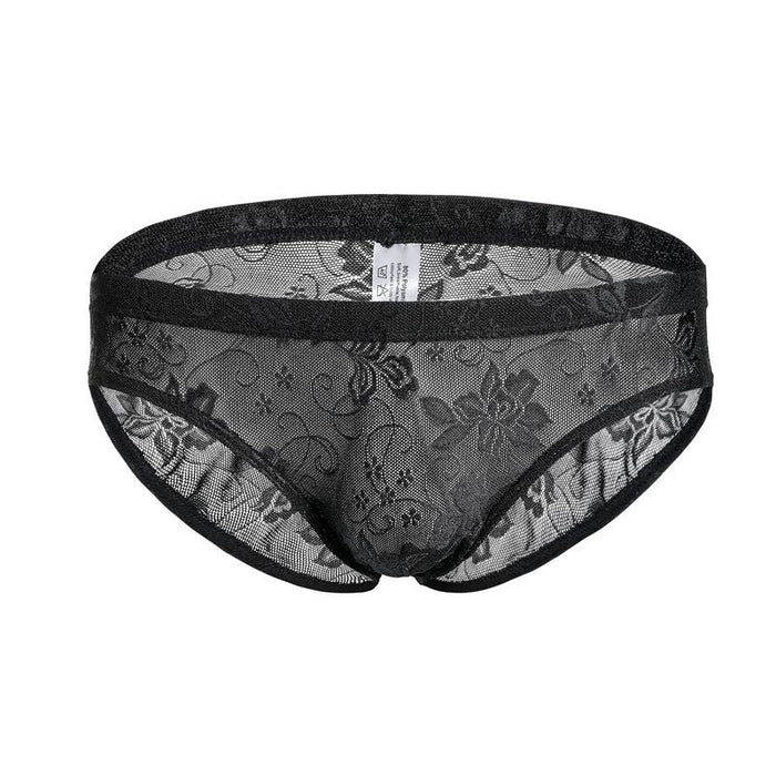 FINAL SALE -  (4-Pack) Floral Lace See-Through Briefs for MenJEWYEE C502