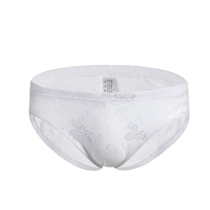 FINAL SALE -  (4-Pack) Floral Lace See-Through Briefs for MenJEWYEE C502