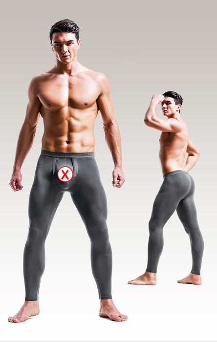 FINAL SALE - Downward Dual-Pouch Long Johns for Men JEWYEE KM092