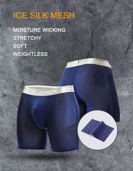 FINAL SALE -4-Pack  Running Men Ice Silk Mesh Underpants - JEWYEE 194
