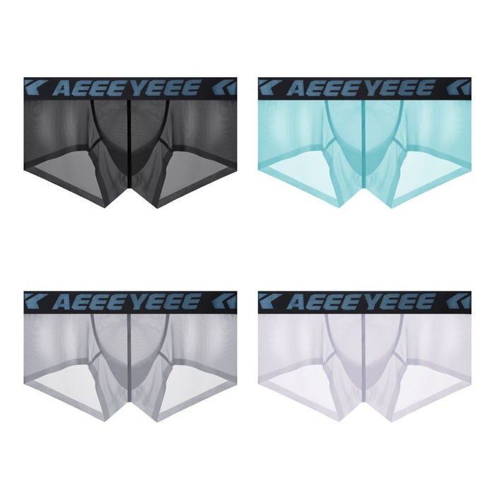 4-Pack Men's See-through Cooling Ice Silk Underpants - JEWYEE AY 852