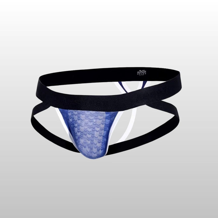 3-Pack Men’s Jacquard Ice Silk Jockstrap Thong - JEWYEE AY 2008