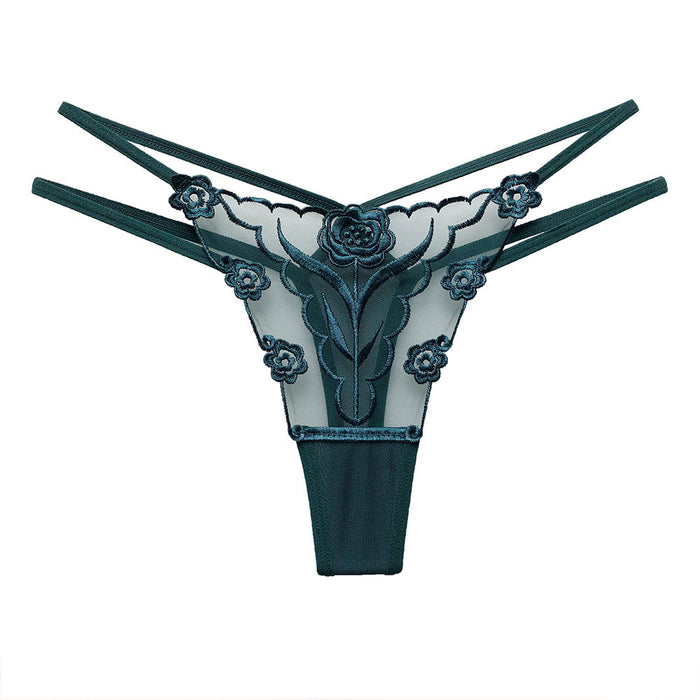 FINAL SALE- (7 Pack) Embroidery Thongs for Women JEWYEE 2233