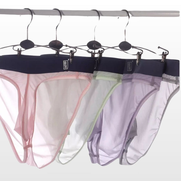(5-Pack) Men's Ultra Thin Ice Silk Low-Rise Briefs  -JEWYEE AY 835