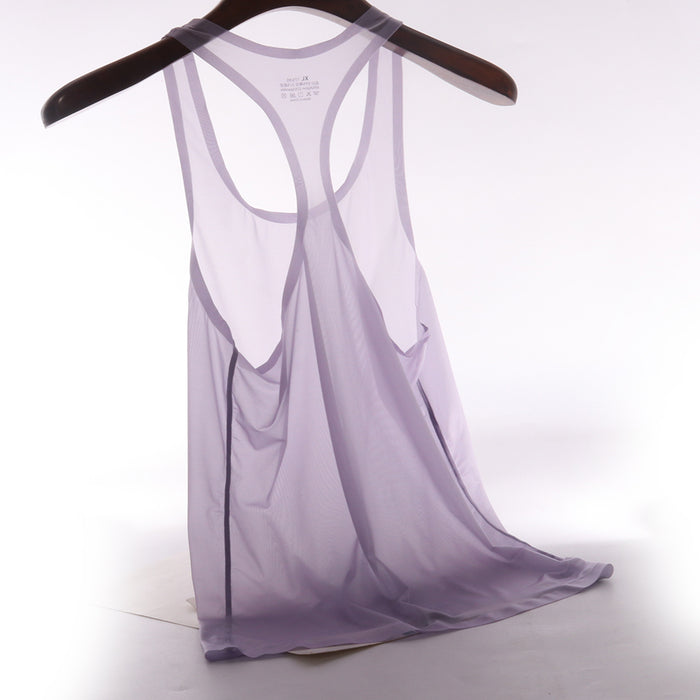 Men's See-through Ultra Thin Ice Silk Seamless Racerback Tank Top or Underpants  - JEWYEE AY 843/829