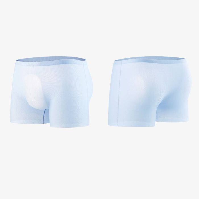 FINAL SALE - Men's 3D seamless pouch Ribbed Ice Silk Trunks (4-Pack) JEWYEE L004