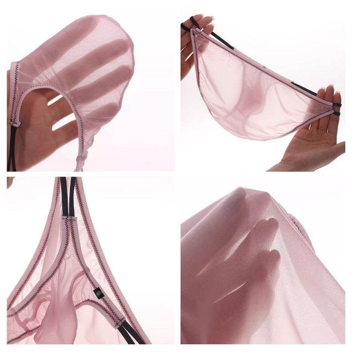 4-Pack Men’s Ultra-Thin Ice Silk Bikini Briefs - JEWYEE AY 891
