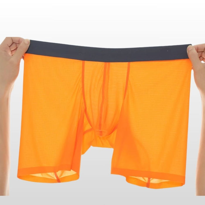 (4-Pack) Men's Ultra Thin Ribbed Ice Silk Underpants - JEWYEE 812
