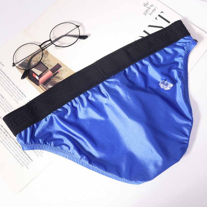 3-Pack Men's Satin-Finish Ice Silk Low-Rise Briefs - JEWYEE AY 875