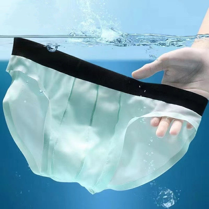 FINAL SALE - (4-Pack) Men's Ultra Thin Ice Silk Briefs  JEWYEE B328