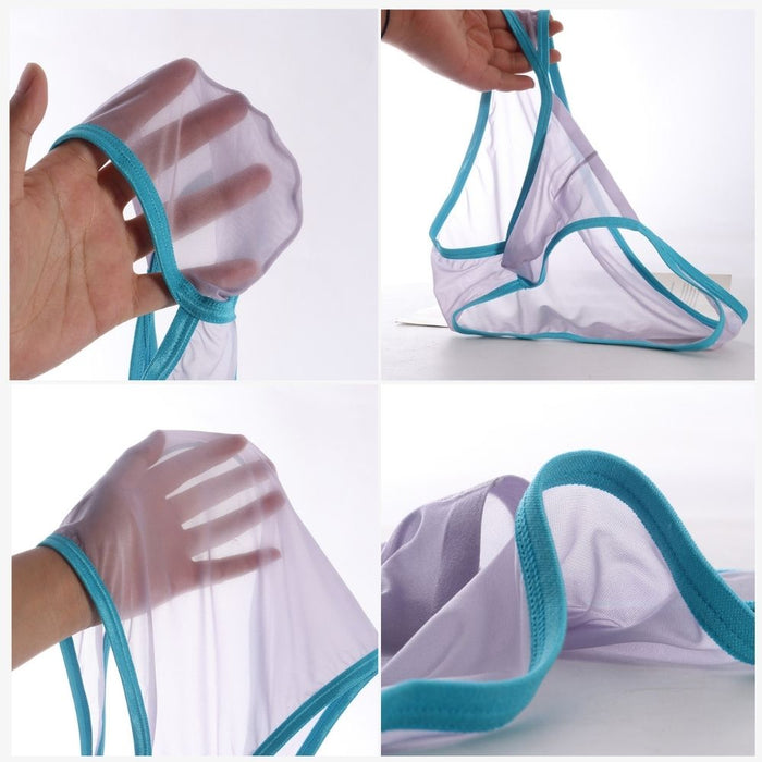 JEWYEE MENS UNDERWEAR. 3D Pouch. Ultra thin see-through ice silk.Low-Mid rise. See-Through. Ultra thin ice silk. Silk feeling. Featherlight. 4-Way stretch. Moisture wicking. Fast Dry.