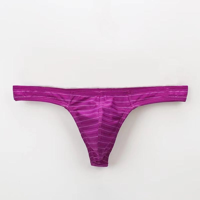 FINAL SALE -  (4-Pack) Striped Thongs for Men JEWYEE C901
