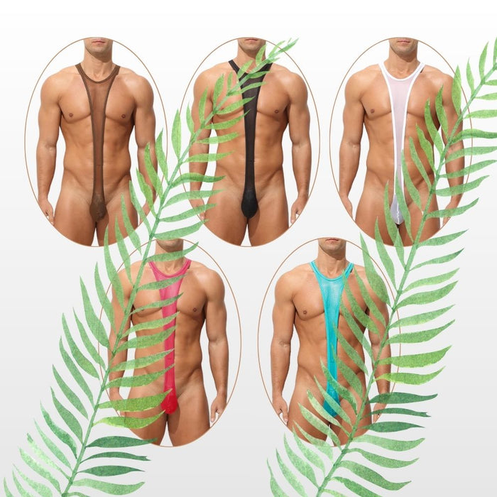 Men's See-Through Ice Silk Bodysuit - JEWYEE AY 857