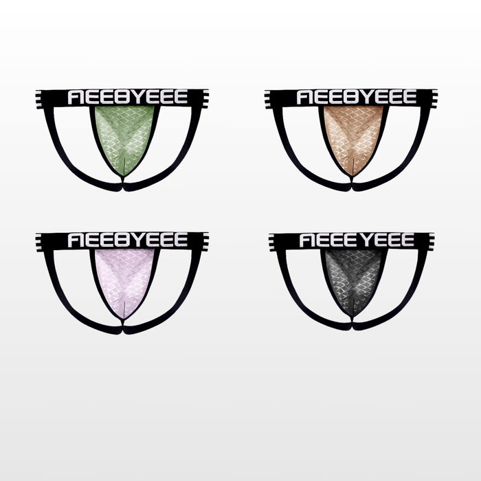 4-pack Men’s Cooling Mesh Ice Silk Jockstraps – Sheer, Low-Rise  JEWYEE AY 1988