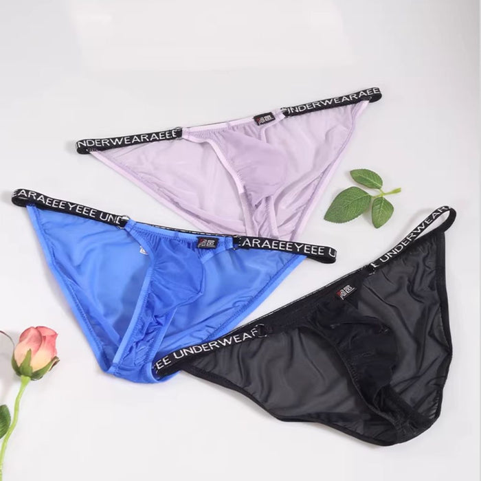 JEWYEE AY 733 - 4-pack Men’s  See-through Ultra Thin Ice Silk G-String Briefs