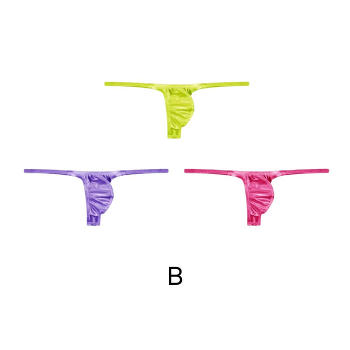 3-Pack Men’s Satin Ice Silk Thong - JEWYEE AY 735