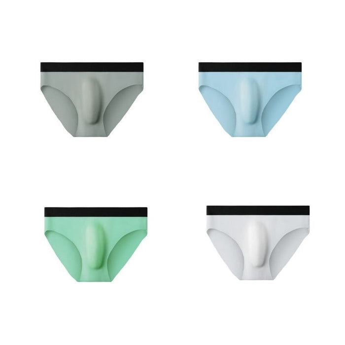 FINAL SALE - (4-Pack) No chafe  Pouch - Men's Ultra Thin Ice silk Briefs - JEWYEE 406