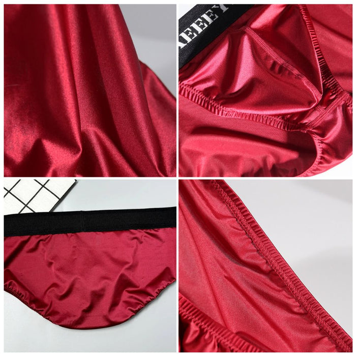 JEWYEE AY 770- 4-pack Men’s Ultra Thin Satin Ice Silk Briefs
