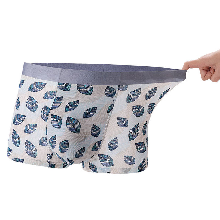 FINAL SALE -  (5-Pack) Printed Ice Silk Underpants for MenJEWYEE 8108
