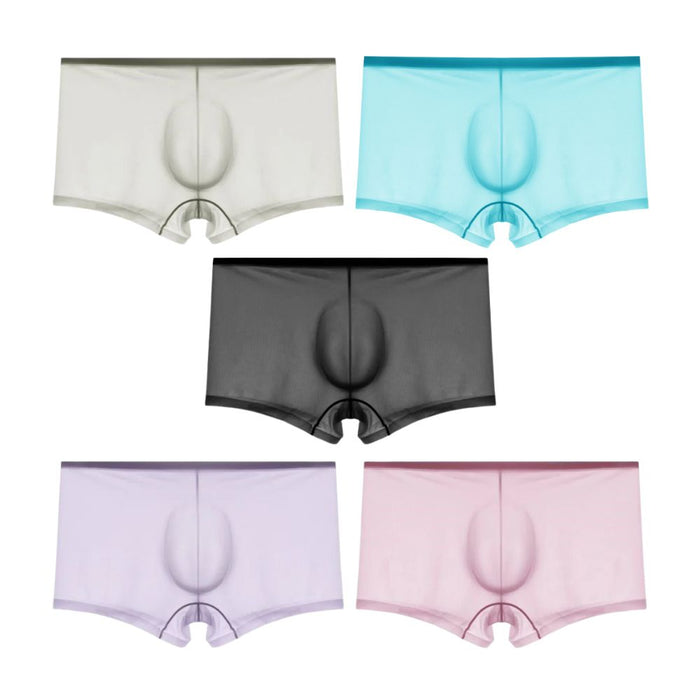 (5 pack)3D Seamless Pouch - Men's See-through Ultra Thin Ice Silk Trunks  - JEWYEE 832