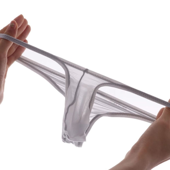 （4-Pack）Men's  See-through Low-Rise Ultra Thin Ice Silk Briefs - JEWYEE  AY 842