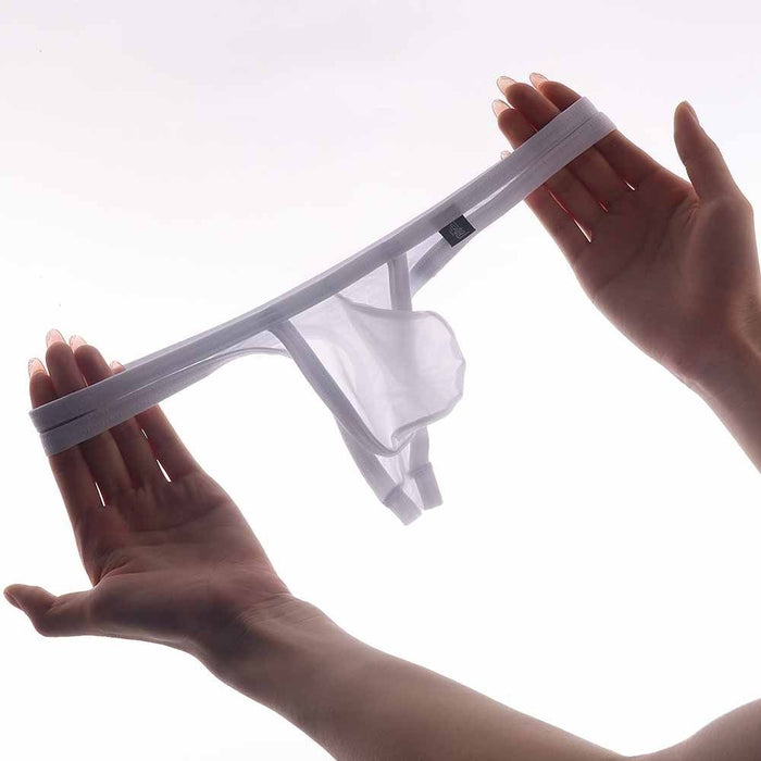 4-Pack Men's See-through Ice Silk Thongs Up to Size XXL - JEWYEE AY 855