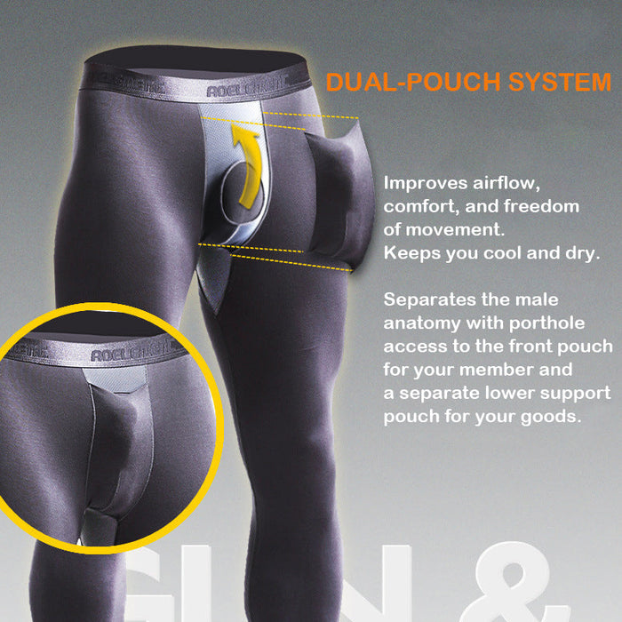 FINAL SALE - Upward Dual-Pouch Long Johns for Men JEWYEE KM185