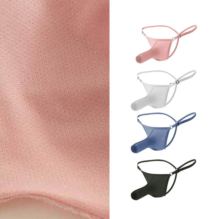 JEWYEE CL030DK - 4-PACK Men’s Dual Pouch Briefs – Front Open, Breathable Mesh Ice Silk