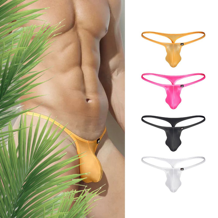 JEWYEE AY 786 - 4-Pack Men’s Ice Silk Thongs - Ultra-Thin, Cooling, Breathable with Extended Contour Pouch