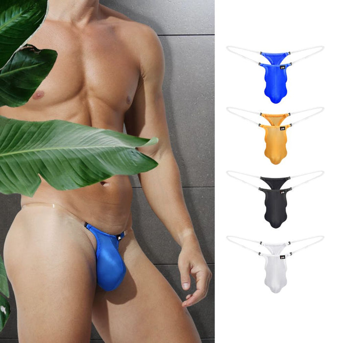 JEWYEE AY 785 - 4-Pack Men's Ice-Silk Contour  Adjustable High-Flex Thong