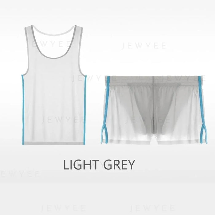JEWYEE MENS UNDERWEAR. Men's Ice Silk Tank Top and Brief-Lined Shorts. Silky smooth fabric. Comfort with every touch. Put it on, dry sweat off