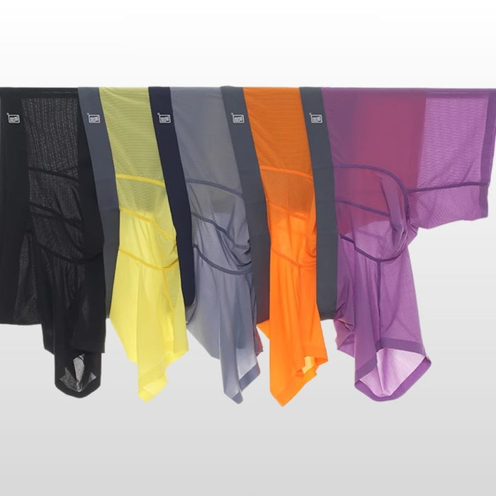 (4-Pack) Men's Ultra Thin Ribbed Ice Silk Underpants - JEWYEE 812