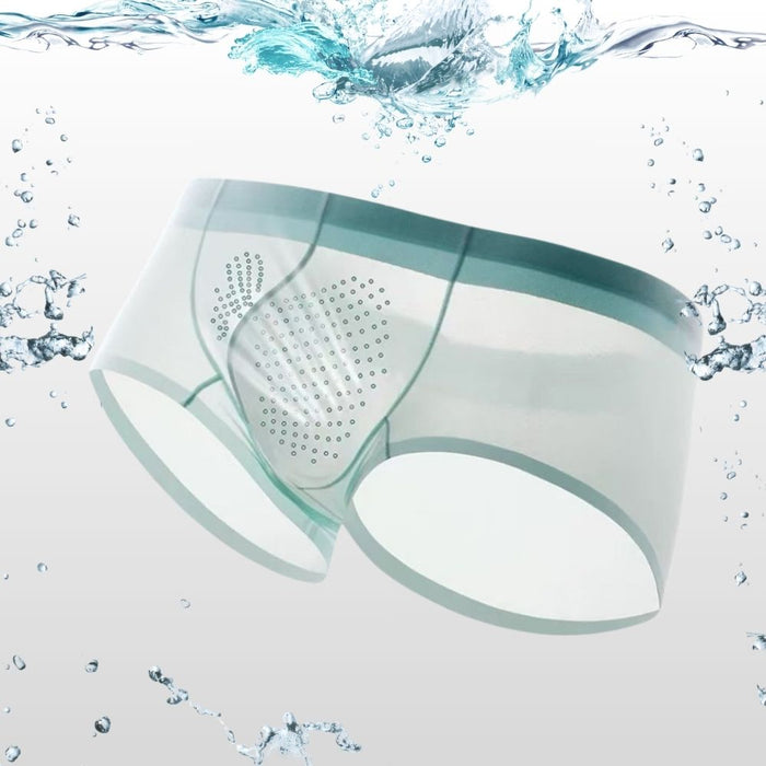 Men's 3D Pouch With Vent-holes Ice Silk Low-Rise Underpants (5-Pack) -JEWYEE AY 1974 B