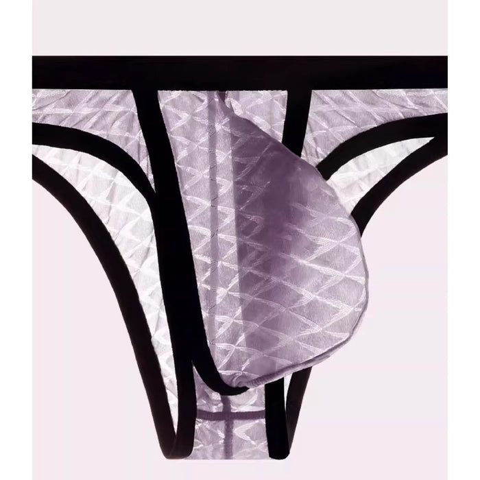 4-Pack Men's See-through Textured Mesh Ice Silk Low-rise Briefs - JEWYEE AY 1992