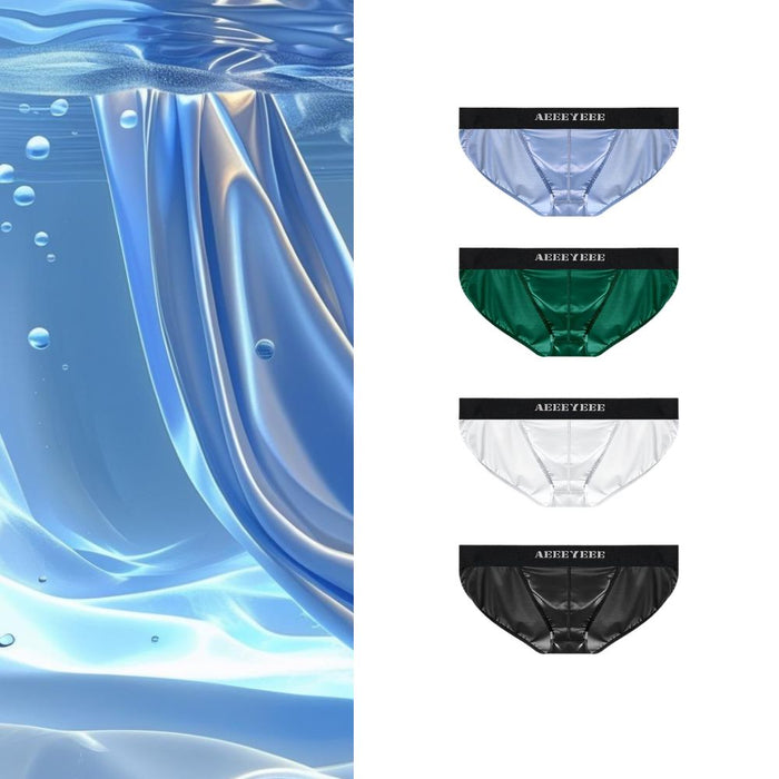 JEWYEE AY 770- 4-pack Men’s Ultra Thin Satin Ice Silk Briefs