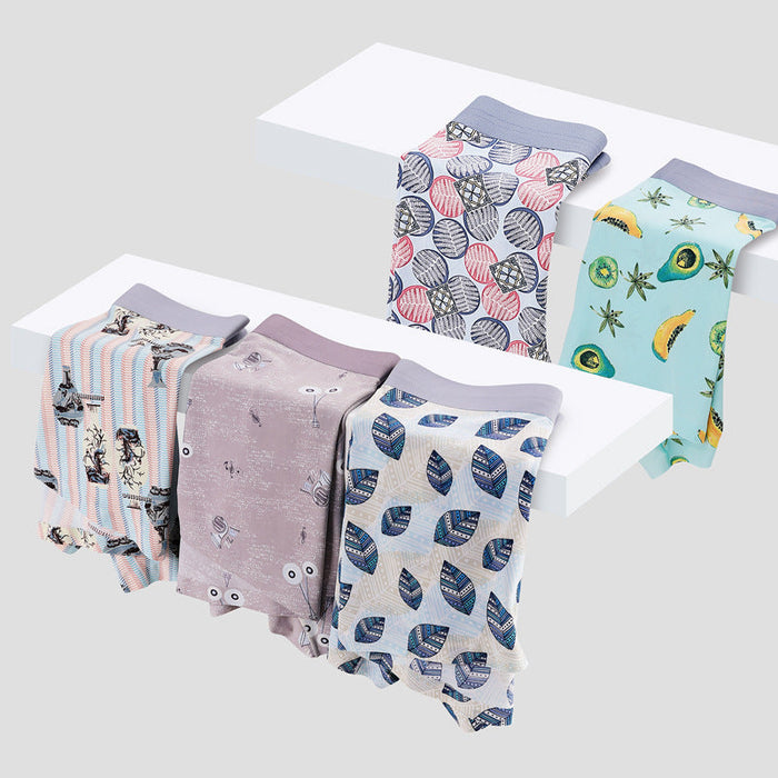 FINAL SALE -  (5-Pack) Printed Ice Silk Underpants for MenJEWYEE 8108