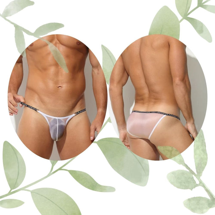 4-pack Men’s  See-through Ultra Thin Ice Silk G-String Briefs - JEWYEE AY 733