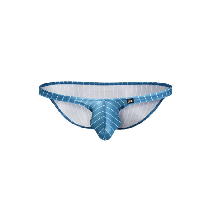 JEWYEE AY 725 - 4-Pack Men’s Satin Ice Silk Striped Briefs - Cooling, Breathable with Extended Contour Pouch