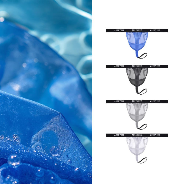 JEWYEE AY 761- 4-pack Men’s Sheer Ice Silk Thong – Ultra-Thin, Breathable, Seamless Fit with Adjustable Support