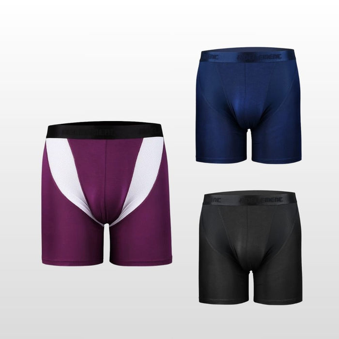 FINAL SALE - Men's Modal Boxer Briefs Up to Size 2XL  (3-Pack) -JEWYEE KM 189