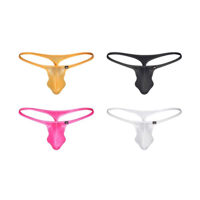 JEWYEE AY 786 - 4-Pack Men’s Ice Silk Thongs - Ultra-Thin, Cooling, Breathable with Extended Contour Pouch