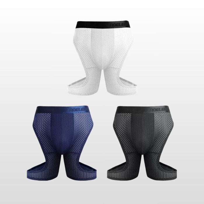 FINAL SALE - Running Men Ice Silk Mesh Underpants (3-Pack) JEWYEE KM211