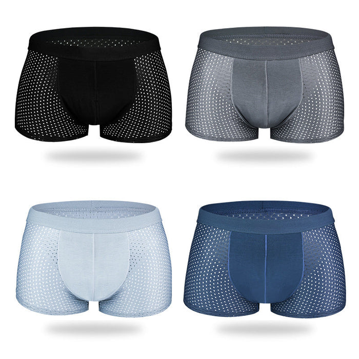 FINAL SALE - Running Men Ice Silk Mesh Trunks for Men (4-Pack) JEWYEE K099