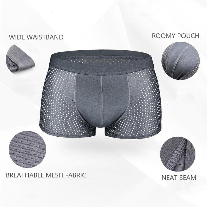 FINAL SALE - Running Men Ice Silk Mesh Trunks for Men (4-Pack) JEWYEE K099