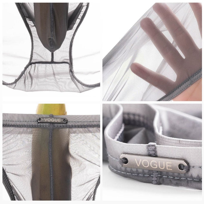 JEWYEE 8801- 4-pack Men’s Ultra-Thin Ice Silk Cooling See-through Briefs – Lightweight & Breathable