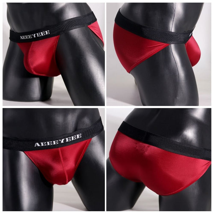 JEWYEE AY 770- 4-pack Men’s Ultra Thin Satin Ice Silk Briefs