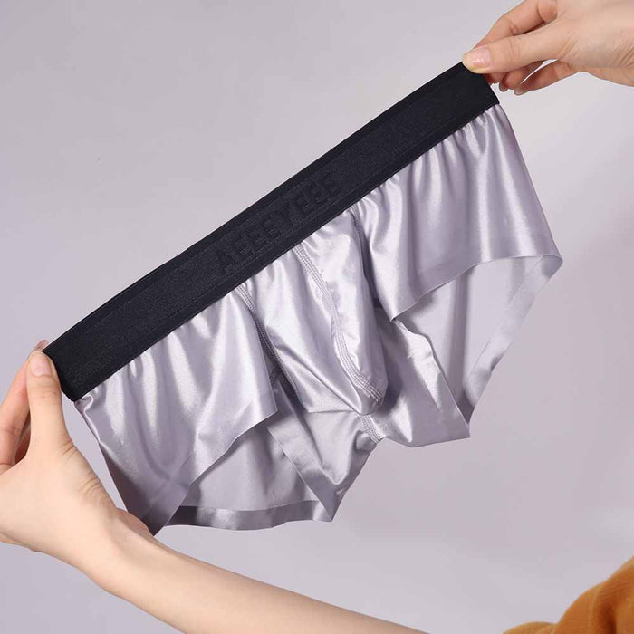 3-Pack Men's Satin-Finish Ice Silk Low-Rise Underwear - JEWYEE AY 876 B